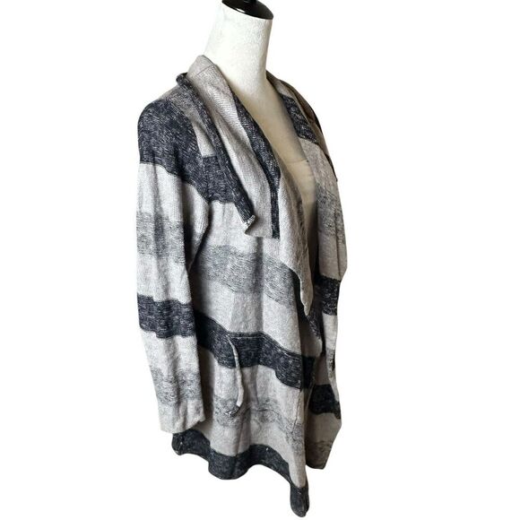 Habitat Linen Cotton Open Front Cardigan Jacket Small | Boho Striped Lagenlook - Picture 2 of 9